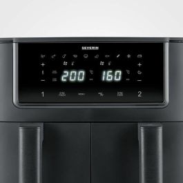 Severin AAATN60221 Freidora de aire de doble tanque de 8L y 2600W con 10 programas