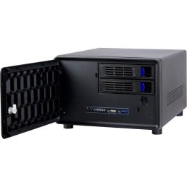 Inter-Tech SC-2100 Mini ITX Torre SFF PC Negra de Acero para Placas Base Mini-ITX, Sin Fuente Alimentación