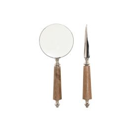 Lupa De Mano Colonial DKD Home Decor Marron Plateado 8 x 30 x 8 cm Set de 2 Lupa De Mano Colonial DKD Home Decor Marron Plateado 8 x 30 x 8 cm Set de 2