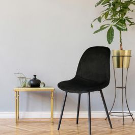 Home Deco Factory Silla Giulia Terciopelo Negra - Colección Lounge