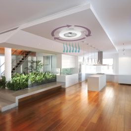 Muvit Io Wifi Lámpara Techo LED con Ventilador 40W, Control por App, Compatible con Alexa, Google Home y Siri