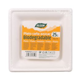 Set de 25 Platos Biodegradables Cuadrados 16 cm - Algon (12 Unidades) Set de 25 Platos Biodegradables Cuadrados 16 cm - Algon (12 Unidades)