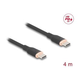 DeLOCK 81240 Cable USB Tipo-C Macho a Macho USB 2.0, 4 Metros, PD 3.0 Hasta 60W, Carga Rápida, 0.48 Gbit/s, Negro