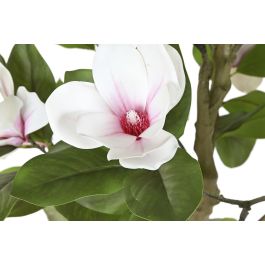 DKD Home Decor Árbol Oriental Magnolio Blanco Verde 70 x 180 x 70 cm PE/PP (2 Unidades)