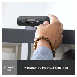 Logitech Brio 500 Webcam Full HD 1080p, Campo Visual Ajustable 90°/78°/65°, Enfoque Automático, Grafito