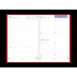 Oxford Agenda Anual Minimal Cosida A5 320H Dp Rojo 2026