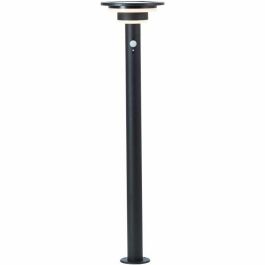 Brilliant BRI4004353437892 Poste de exterior GARVINA LED Solar con Detector de Movimiento, Acero Inoxidable y Plástico, 4W, Negro