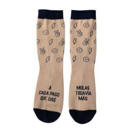 Mr. Wonderful Calcetines Talla 41-46 WOA11124ES Unisex Algodón Beige