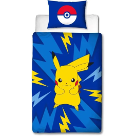 Pokemon Juego de Cama Reversible Pikachu IV Microfibra Funda Nórdica 140x200 cm + Funda Almohada 63x63 cm