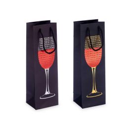 Bolsa Vino Surtidos Copa Letras Kinvara - 12x36x9 cm - Cartón - Oro/Rojo/Negro/Plata (24 Unidades) Bolsa Vino Surtidos Copa Letras Kinvara - 12x36x9 cm - Cartón - Oro/Rojo/Negro/Plata (24 Unidades)