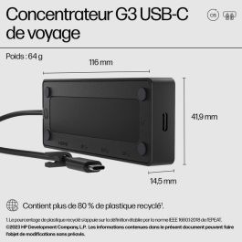 HP USB-C Travel Hub G3 - Hub de Viaje Compacto con 5 Puertos y Power Delivery Escalable