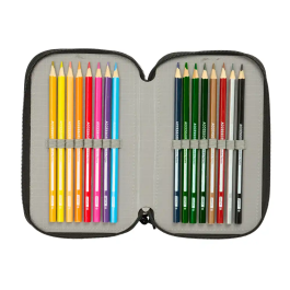 Safta Plumier Escolar Triple Cremallera 37 Piezas Graffiti 195x125x55 mm