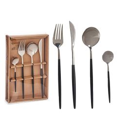 Set Cubiertos Kinvara 8Pcs Plata Negro - Acero Inoxidable 16x5x24.5 cm (12 Unidades) Precio: 157.49999969. SKU: S3610003
