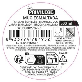 Inde Mug Esmaltada Blanca Van 500 ml (9.9 cm ancho x 8.9 cm alto x 11.5 cm largo) (24 Unidades)