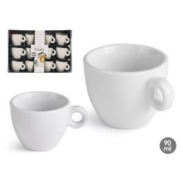 Taza de porcelana baja Vessia 90 ml, 8x5x6 cm, blanco (48 Unidades)