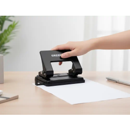 Greening Taladrador Metálico Negro, Capacidad 20 Hojas