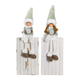 DKD Home Decor Figura Decoración Navideña Fantasía Niña LED Poliéster Verde Blanco 12x54x10 cm - Pack 4 Unidades Surtidas Precio: 39.99284014. SKU: B1DW6TFSHT