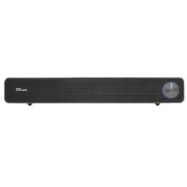 Trust 22946 Barra de Sonido PC Arys, Altavoz 2.0 6W RMS, USB y Auxiliar 3.5mm, Control de Volumen Iluminado, Diseño Fino Bajo Monitor