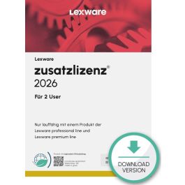 Lexware Zusatzlizenzen 2026 für 2 User - ABO - ESD-DownloadESD Precio: 261.49999942. SKU: B1468D6WPK