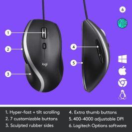 Logitech Advanced Corded Mouse M500s, USB Type-A, Black Logitech Advanced Corded Mouse M500s, USB Type-A, Black