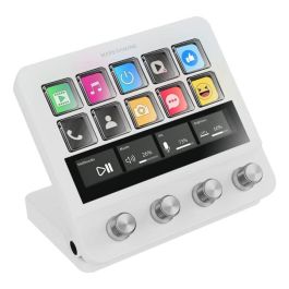 Mars Gaming Control Deck MSD-PRO con 10 Teclas LCD y 4 Diales Personalizables, Pantalla Táctil Extendida, Hub USB, Blanco