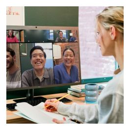 Owl Labs Meeting Owl 4+ - Cámara de videoconferencia inteligente 360° 4K, micrófono y altavoz, enfoque automático, certificada para Teams, color carbón