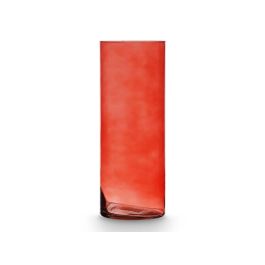 Jarrón de Cristal Cilíndrico 15 cm Diámetro x 40 cm Alto Color Teja - Giftdecor Jarrón de Cristal Cilíndrico 15 cm Diámetro x 40 cm Alto Color Teja - Giftdecor