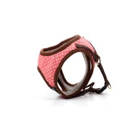Gloria Petral para Perro Puntos Rosa XS Cuello 17-22 cm Pecho 20-25 cm Malla Transpirable Acolchado Ajuste Velcro Cierre Rápido