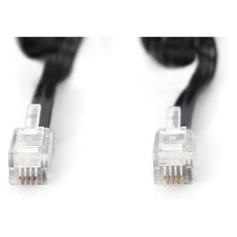 Digitus UAE Modular Spiral-Anschlusskabel Cable espiral modular RJ10 a RJ10 Negro Macho Macho 2 m