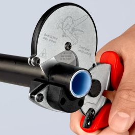 Knipex Tijeras para tubos, para Plástico y Aluminio, Negro/Azul/Rojo, corte hasta 2,6 cm, 210 mm