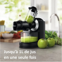 Philips Extractor de Jugo HR1889 / 70 Negro - 150W, Rotación Lenta, Chimenea XL 70mm, Limpieza Rápida