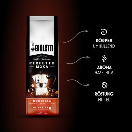 Bialetti Perfetto Moka Hazelnut – Café molido de tueste medio con sabor a avellana, 250 g, intensidad 8