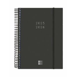 Finocam Agenda Espiral 18 Meses Julio 2025-Diciembre 2026, Cierre con Goma, Tapa PP Negro, Formato A5 Precio: 12.50000059. SKU: B1EM3XYEME