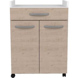 Carro OSLO 60 cm - 1 cajón y 1 puerta - L 60 x P 44 x H 81 cm - Color roble Carro OSLO 60 cm - 1 cajón y 1 puerta - L 60 x P 44 x H 81 cm - Color roble