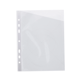 Q-connect Funda Cristal 290x195 mm Corte Oblicuo PVC 90 micras 4 Taladros Caja 100 Unidades