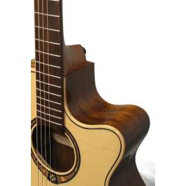 LAG Guitarra Acústica Auditorium Cutaway Tramontane 318 A/E - Natural con Electrónica Fishman Ink3
