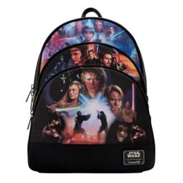 Loungefly Mochila Star Wars Trilogía de Precuelas, 34cm, Piel Vegana, con Bolsillos Laterales y Forro a Juego Precio: 54.49999962. SKU: B1GKLQZK9Q