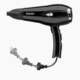 Babyliss D374E Secador de Pelo CordKeeper 2000, 2000W, Tecnología Cerámica Iónica, 2 Velocidades, 3 Temperaturas, Flujo de Aire 95 km/h, Negro