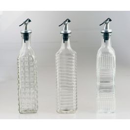 Inde Aceitera de Vidrio 500 ml con Tapón, 6x6x30 cm
