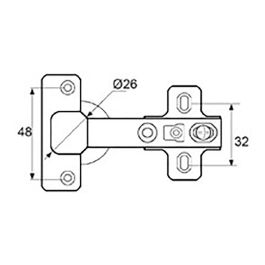 Edm Bisagra de cazoleta recta bc01 26mm acero zincado con tornillos incluidos Edm Bisagra de cazoleta recta bc01 26mm acero zincado con tornillos incluidos
