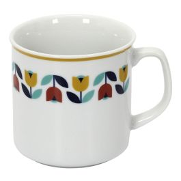 Home Deco Factory Mug 300 Ml Retro Tulipanes Manzanas Flor Bola