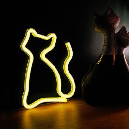 Forever Lampara Neon LED Light Cat Warm White - Iluminación Decorativa LED