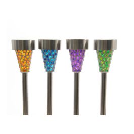 Lumineo Estaca solar mosaico exterior 39cm colores surtidos (amarillo, lila, verde, azul) con luz LED Precio: 6.95000042. SKU: S7902784