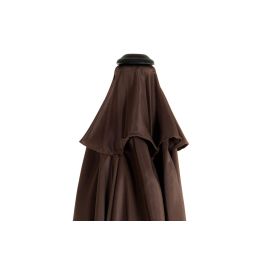 DKD Home Decor Parasol de Jardín Plegable Sunlla 270x270x250 cm de Acero y Poliéster Marrón/Negro para Terraza