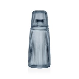 Botella de Agua Versa Azul Vidrio Aluminio 10,3 x 26 x 10,3 cm Botella de Agua Versa Azul Vidrio Aluminio 10,3 x 26 x 10,3 cm