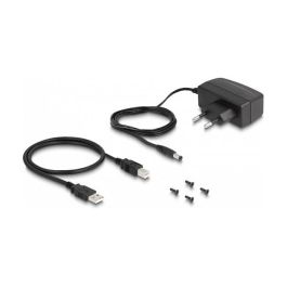 Delock Concentrador USB 2.0 4 Puertos Aislador 5 kV para Datos, Tipo A y B, Negro, Metal, para 0 - 40 °C