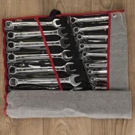 KS TOOLS 922.0075 - Juego de llaves combinadas métricas de 25 piezas en estuche, 6 a 34 mm, ángulo de horquilla 15°