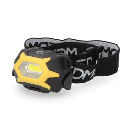 Edm Linterna frontal LED 1W, luz fría 6500K, 3 modos (120lm/50lm/flash), autonomía 2h, amarillo/negro