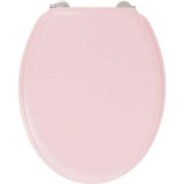 Gelco Asiento de inodoro Dolce Bisagras Acero Inoxidable Madera Moldeada Cristal Rosa