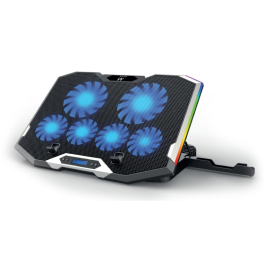 Ewent EW1260 Base Refrigeradora para Portátil hasta 17" (43,2 cm) con 5 Ventiladores, 2500 RPM, Iluminación RGB USB Negro/Blanco Precio: 31.50000018. SKU: S0233998